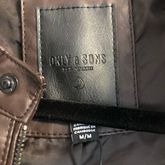 Only & Sons brown leather jacket - Picture 7 of 8